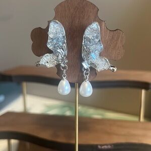 Ethereal Blue Crystal Stud Earrings